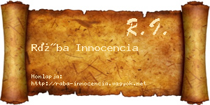 Rába Innocencia névjegykártya